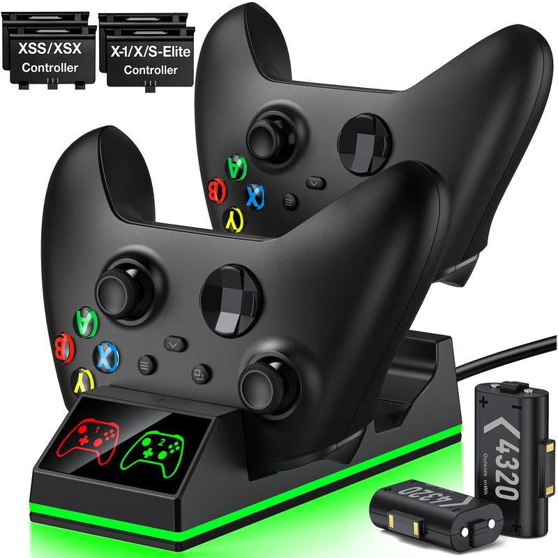Controller Charging Station with 2 x 4320Mwh Rechargeable Battery Packs for Xbox Series